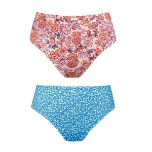 NWT CUPSHE 2 Piece Floral Print High Waist Swim Bottoms Size Large